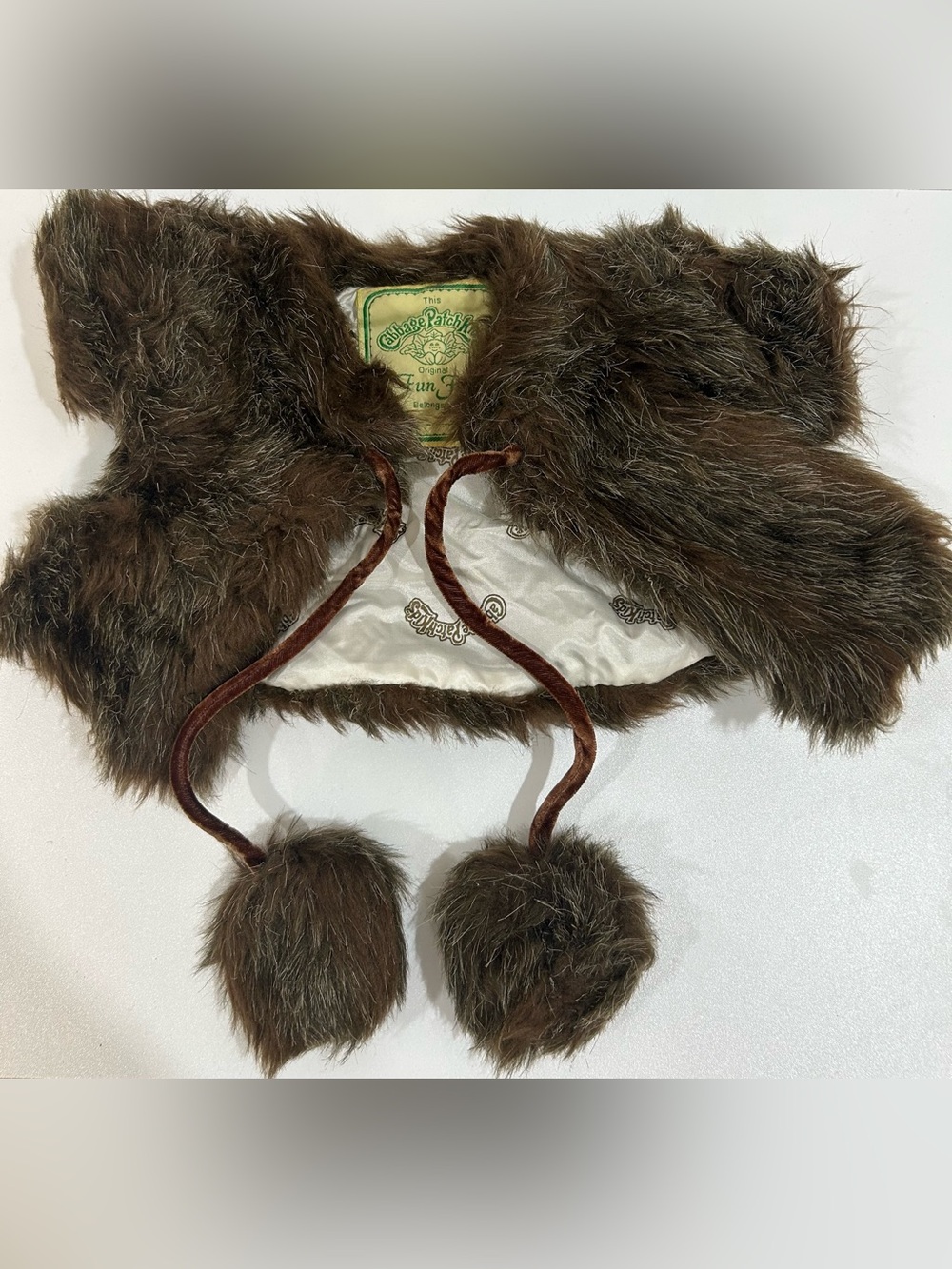 Cabbage Patch Kids Brown Faux Fur Pom-Pom Hooded Accessory